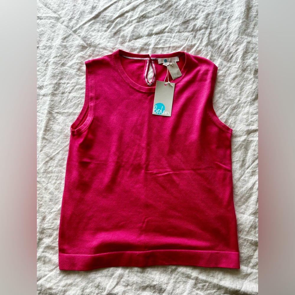Boden Sleeveless Sweater - Hot Pink Knit Tank - NEW NWT - Women’s Medium M